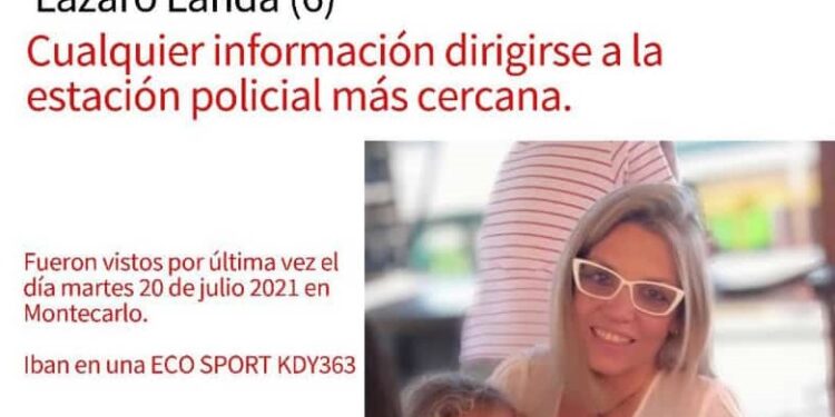Buscan a una mujer de 51 y a un menor de 6 años en Montecarlo