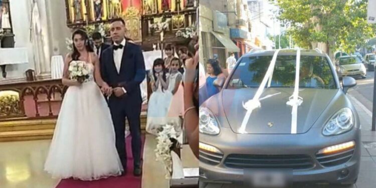 Los autos de la “boda narco”: el Porsche de la novia y el Audi incendiado de la familia asesinada
