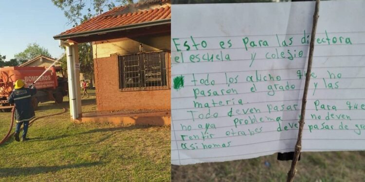 No pasaron de grado y quemaron una escuela
