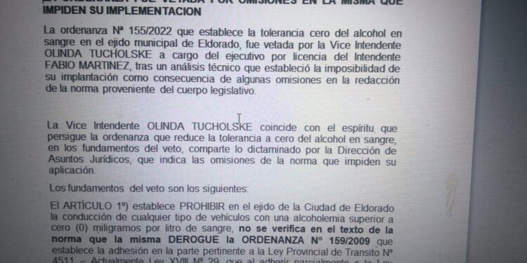 La ordenanza «alcohol cero» fue vetada por varias irregularidades
